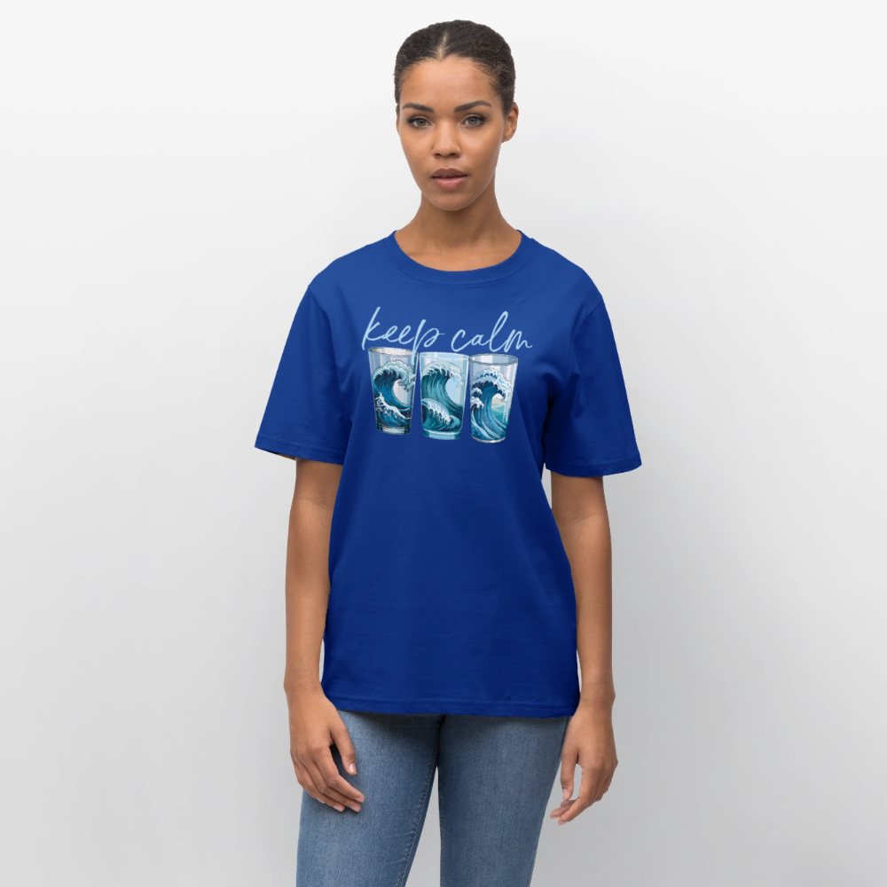Unisex Bio-T-Shirt mit KEEP CALM PRINT - Dunkelblau