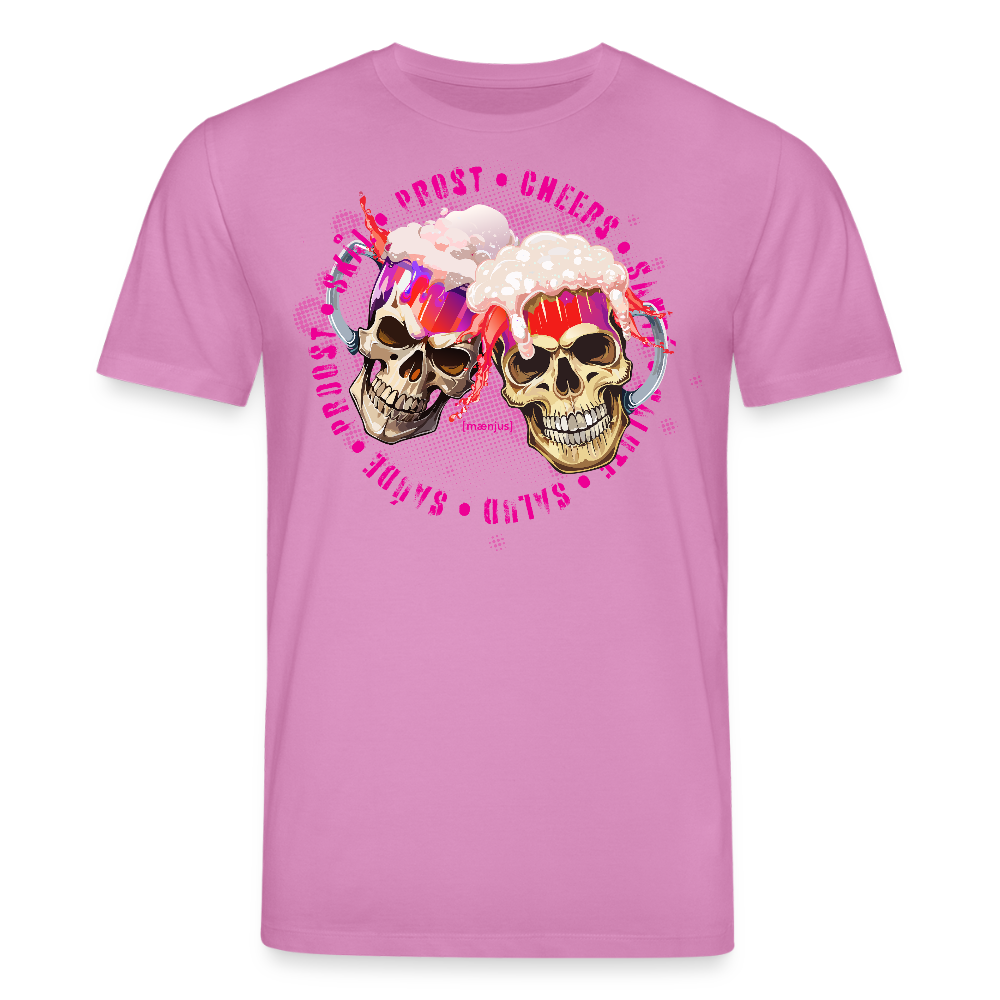Unisex Bio-T-Shirt mit OKTOBERFEST SKULL GIRL PRINT - Pink