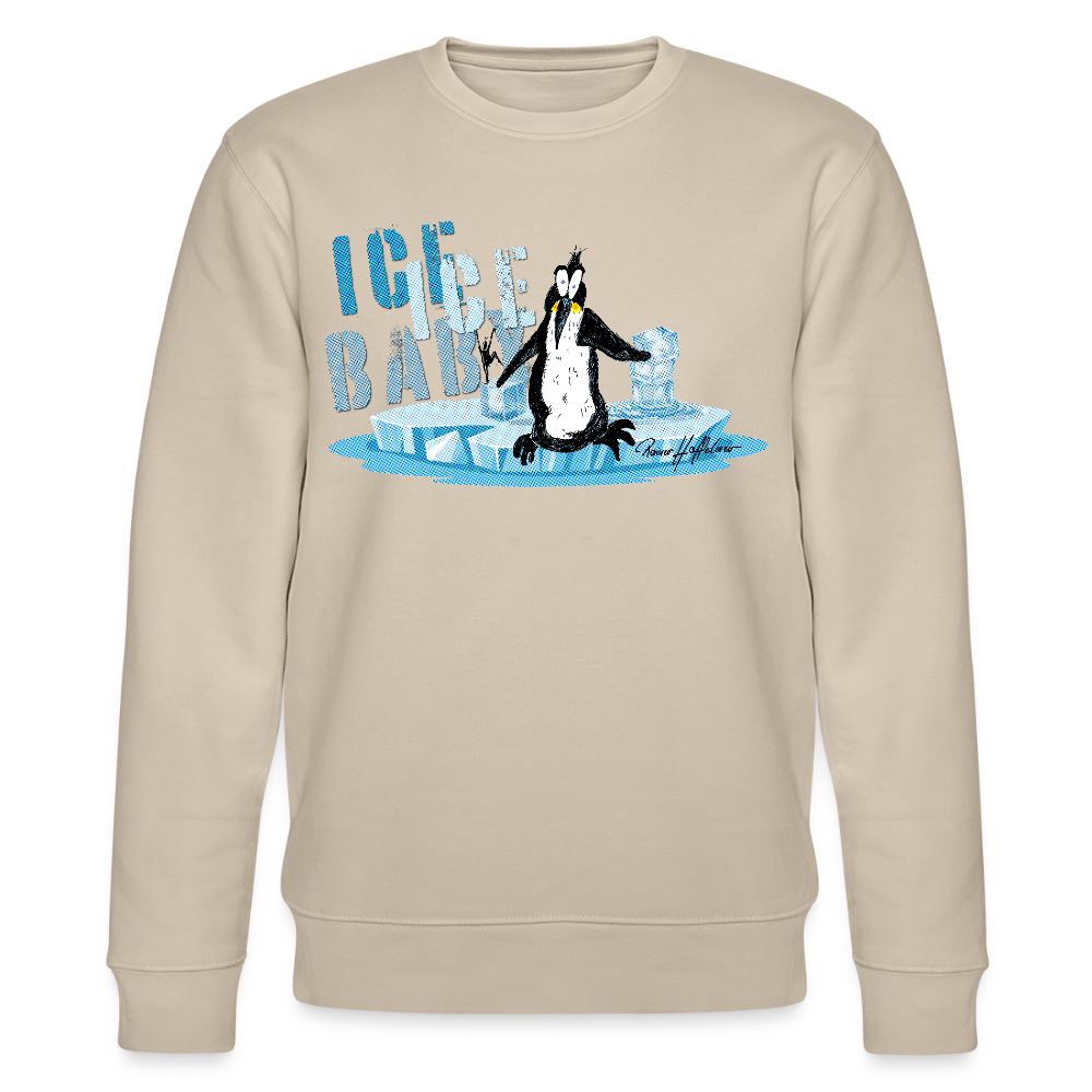 Unisex Bio-Sweatshirt mit ICE ICE BABY PRINT - Beige