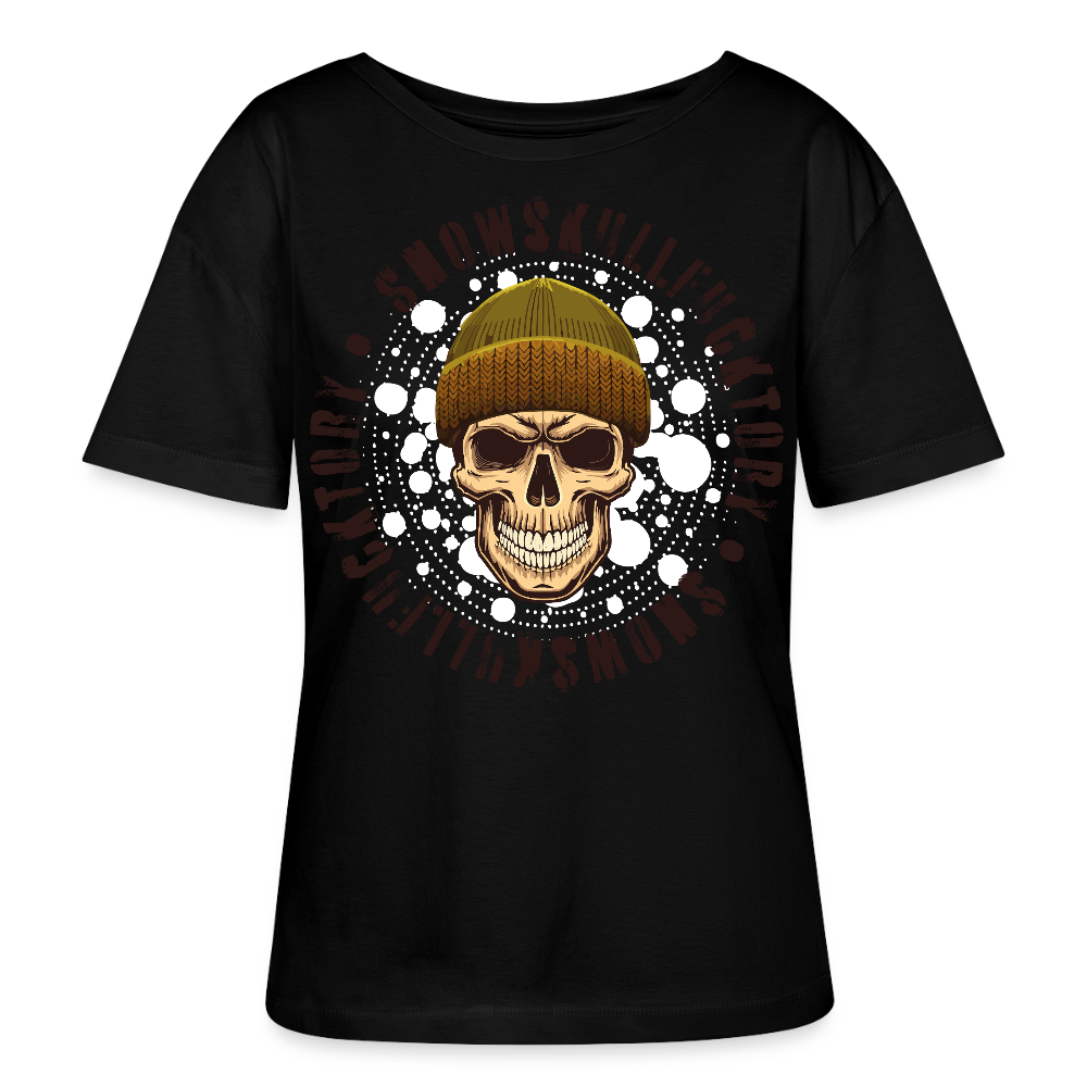 Frauen T-Shirt mit SNOWSKULL PRINT - Schwarz
