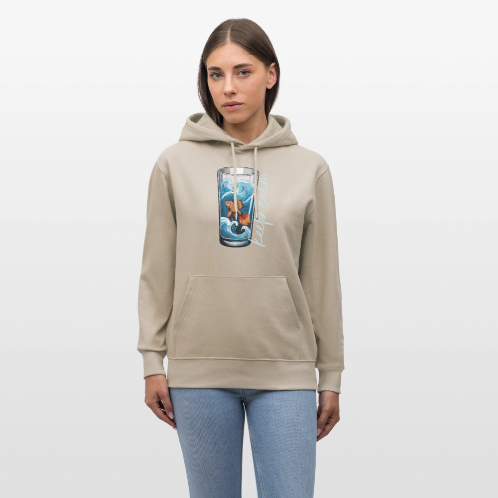 Unisex Bio-Hoodie mit KEEP CALM PRINT - Beige