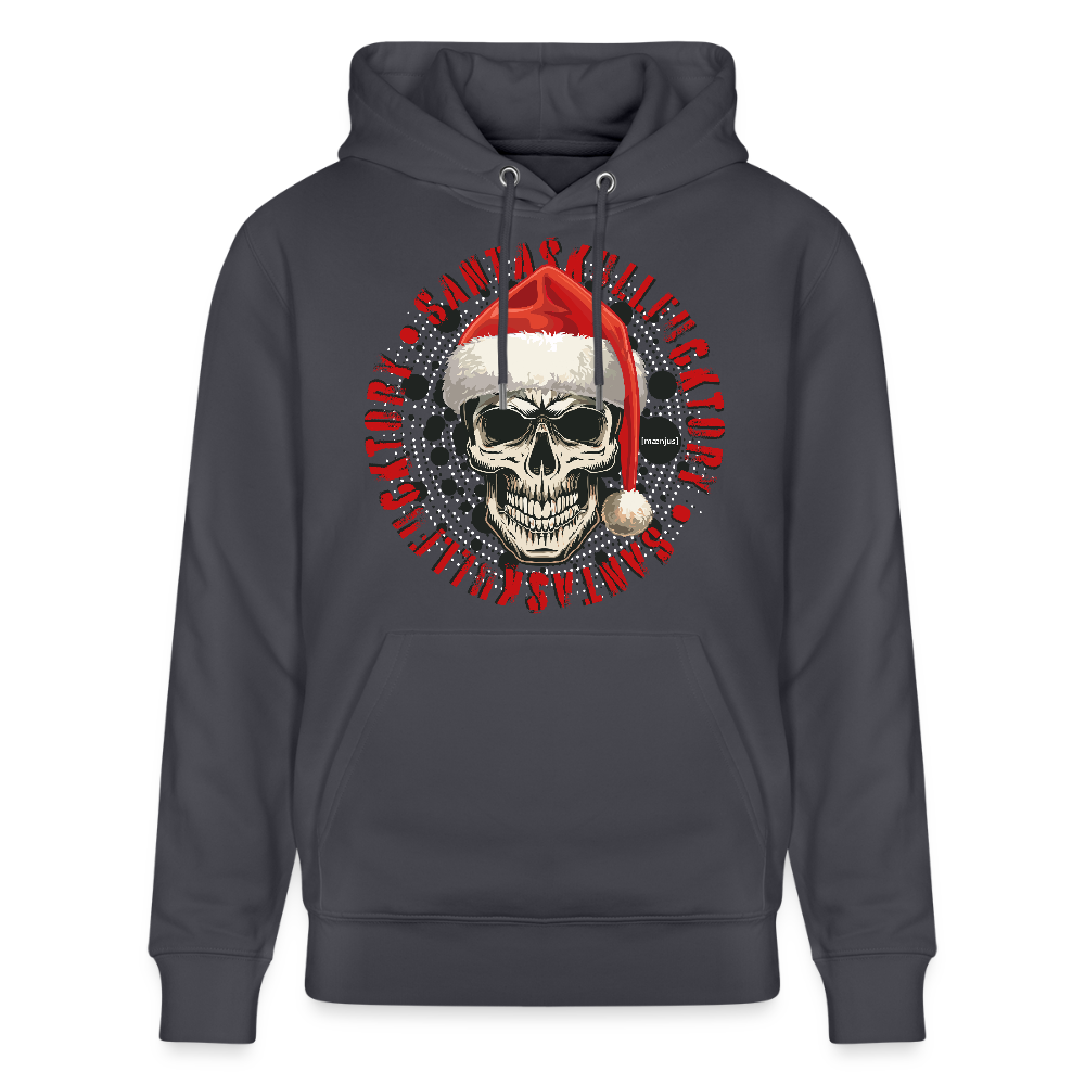 Unisex Bio-Hoodie mit SANTASKULL FUCKTORY PRINT - Indigoblau