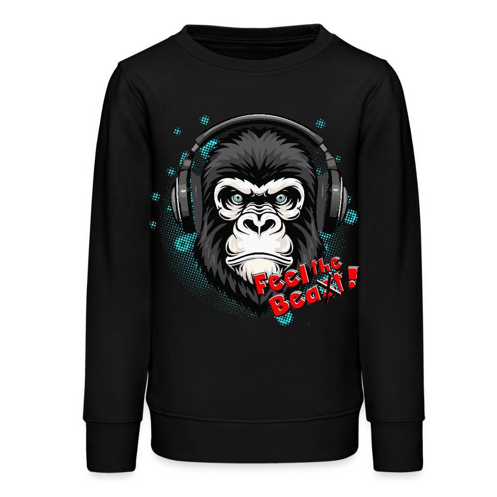 MNJS TEENS Bio Sweatshirt mit FEEL THE BEA(S)T PRINT - Schwarz