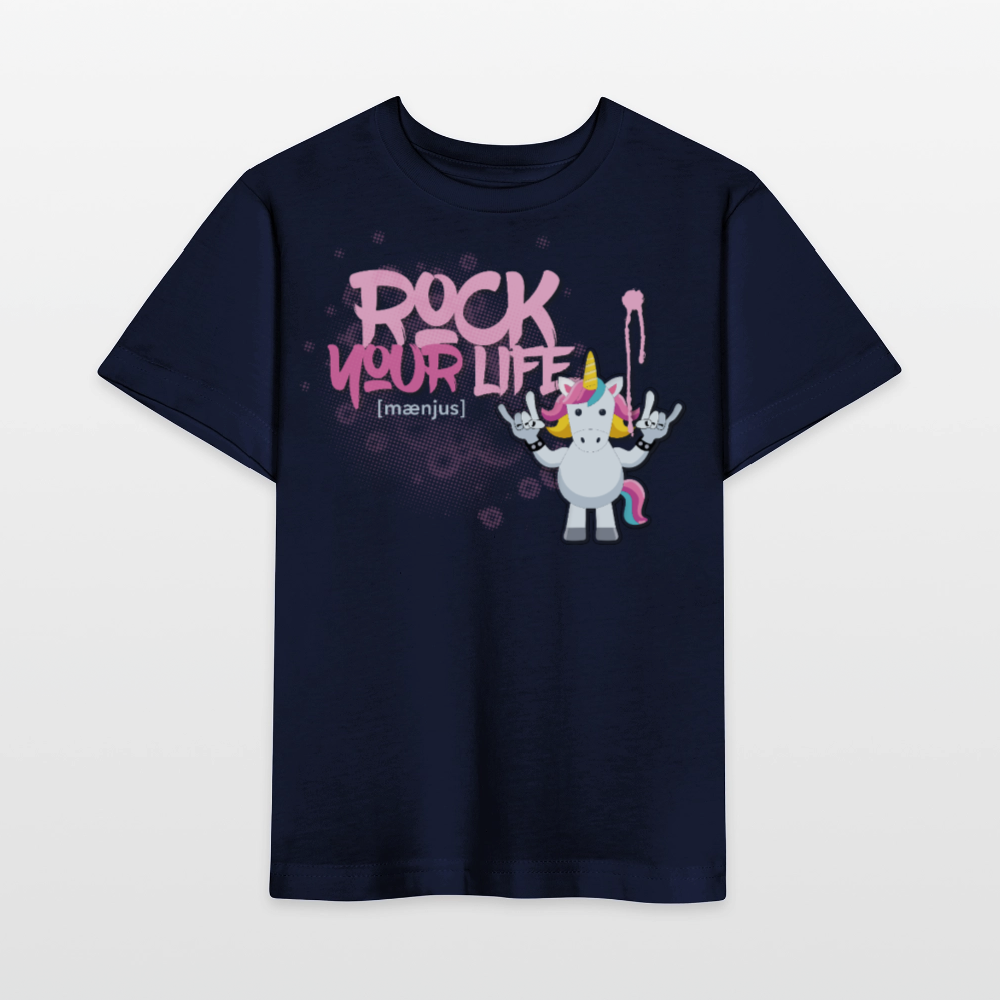 MNJS KIDS Bio T-Shirt mit ROCK YOUR LIFE PRINT - Navy