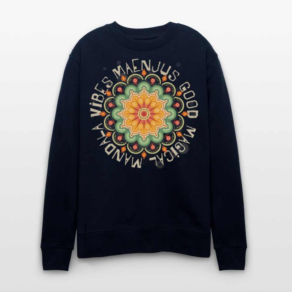 Unisex Bio-Sweatshirt mit MANDALA VIBES PRINT - Navy