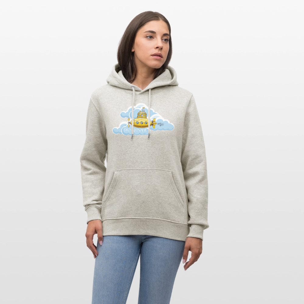 Unisex Bio-Hoodie mit SKYDIVER PRINT - Beige meliert