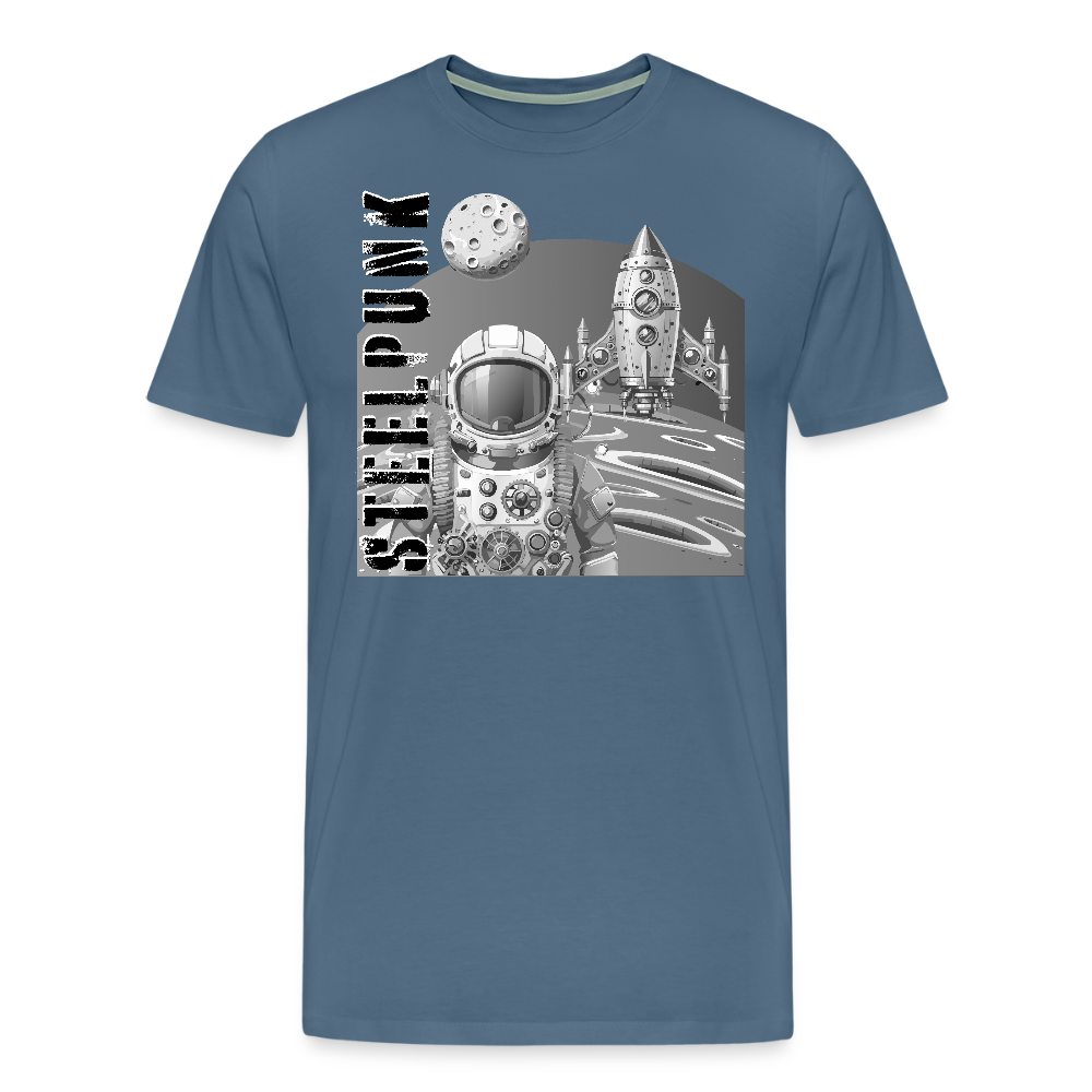 Männer Premium T-Shirt mit STEELPUNK PRINT - Blaugrau