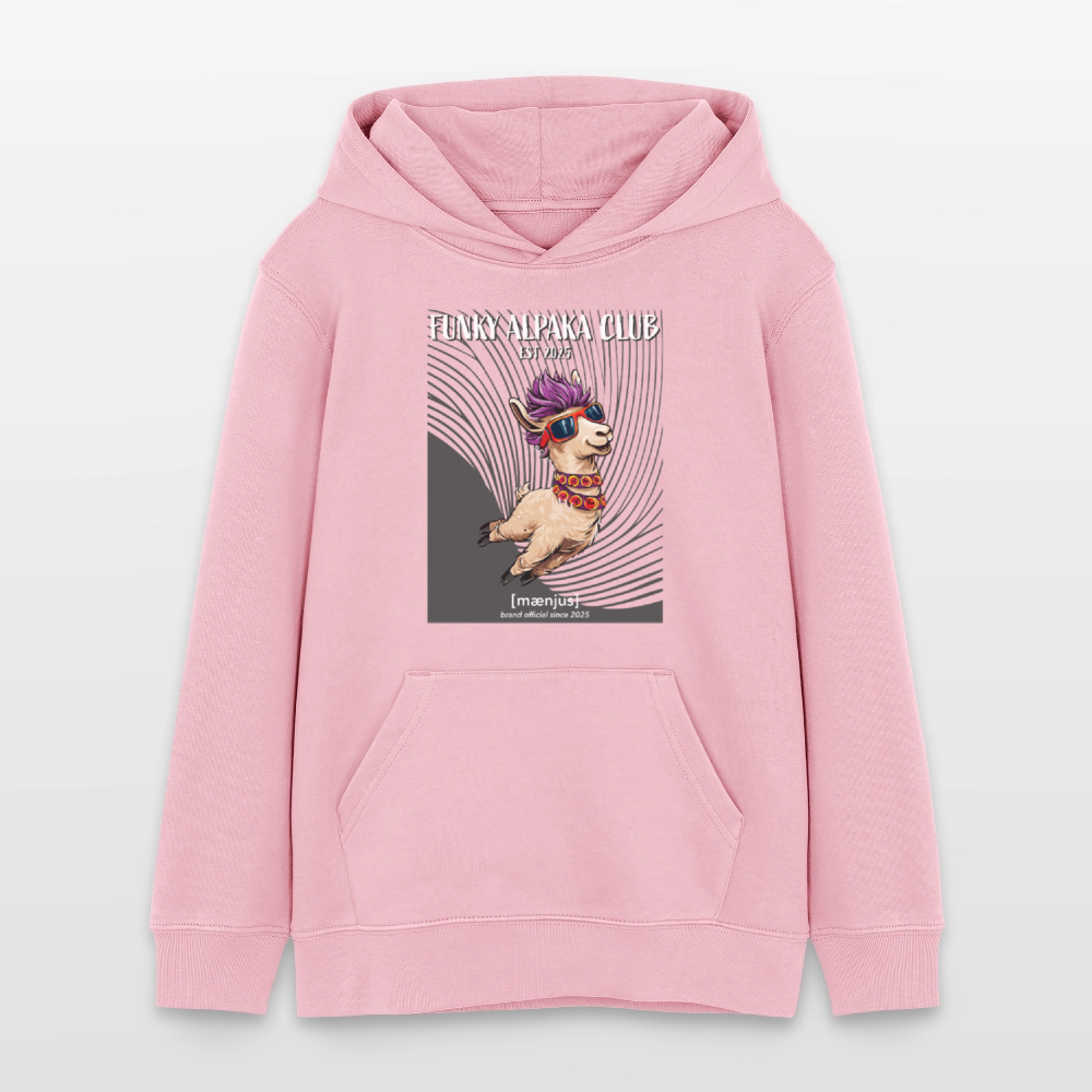 MNJS TEENS Bio-Hoodie mit FUNKY ALPAKA CLUB PRINT - Hellrosa