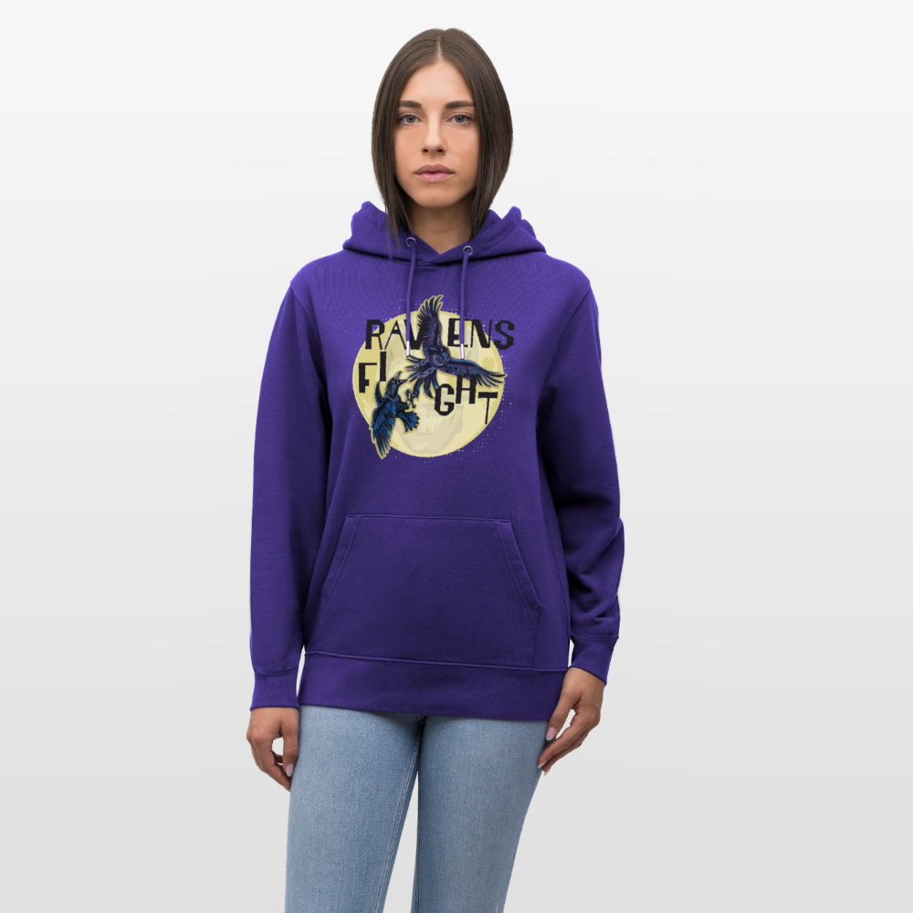 Unisex Hoodie mit RAVENS FIGHT PRINT - Purple Love 