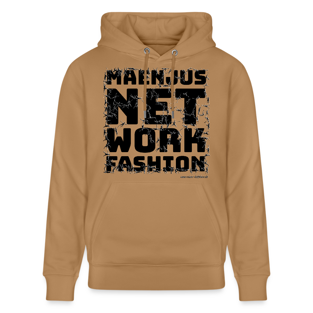 Unisex Bio-Hoodie mit MAENJUS NETWORK FASHION PRINT - Karamell 