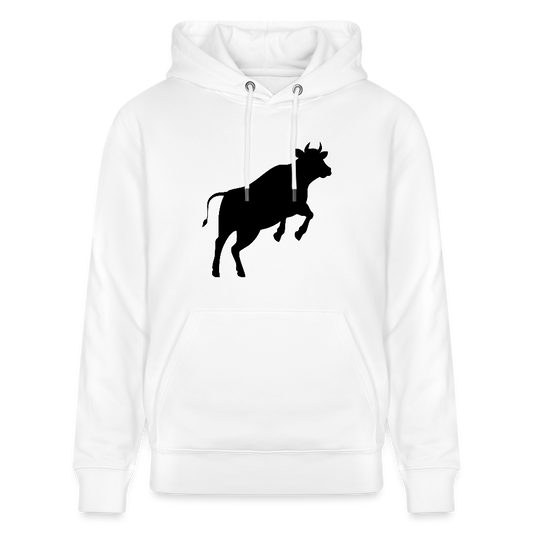 Unisex Hoodie mit JUMPING COW PRINT - Weiß