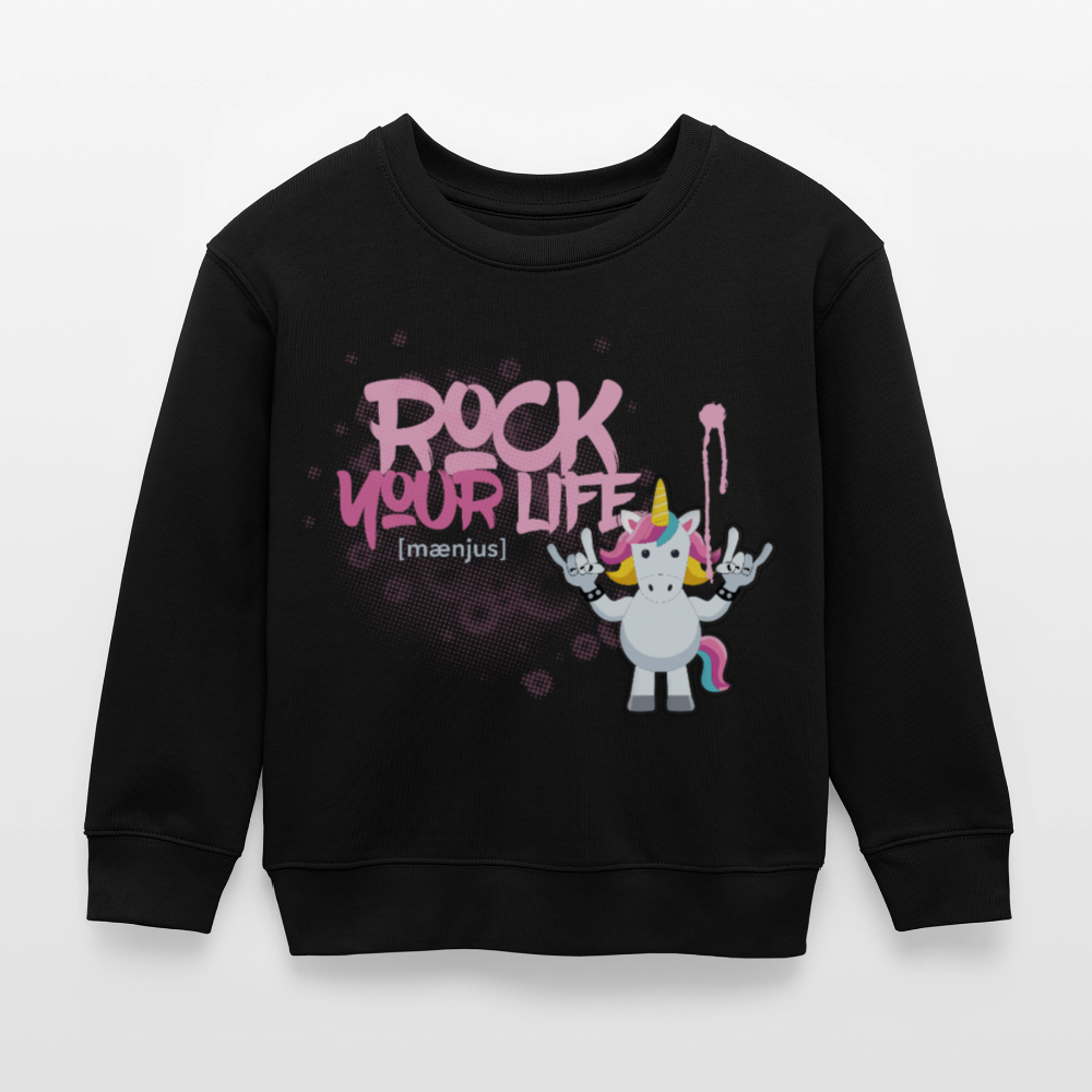 MNJS KIDS Mini Changer Bio Sweatshirt mit ROCK YOUR LIFE PRINT - Schwarz