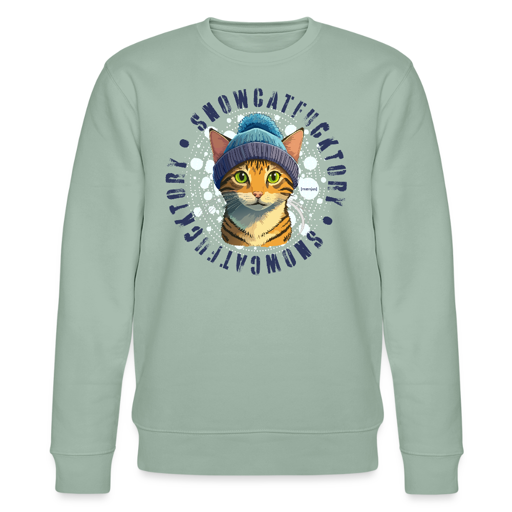 Unisex Bio-Sweatshirt mit SNOWCAT PRINT - Helles Graugrün