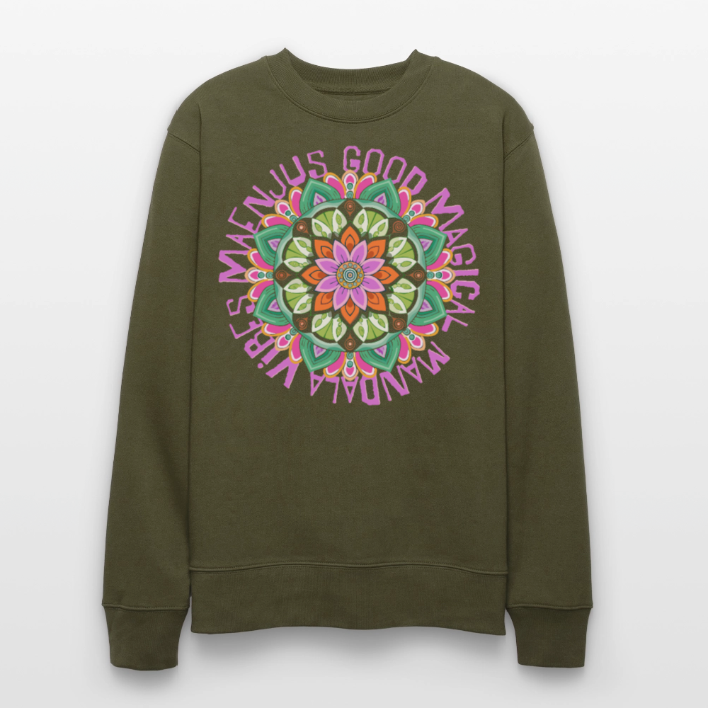 Unisex Bio-Sweatshirt mit MANDALA VIBES PRINT - Khaki