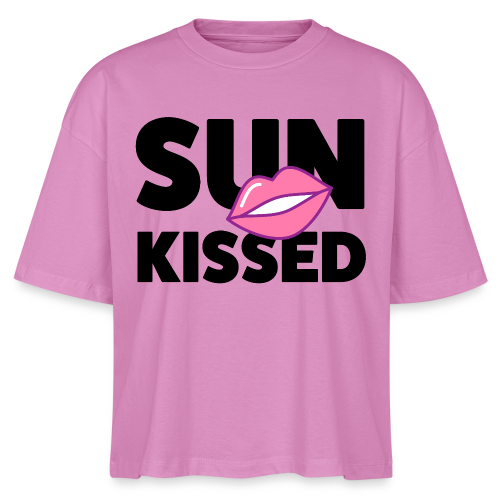 Frauen Boxy Bio-T-Shirt mit SUN KISSED PRINT - Pink