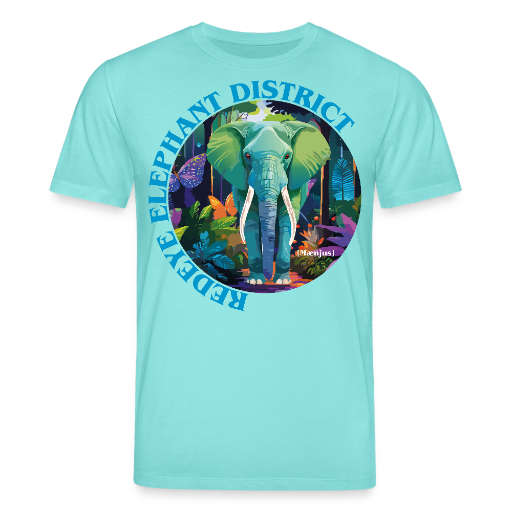Unisex Bio-T-Shirt mit REDEYE ELEPHANT DISTRICT PRINT Vorderseite - Poolblau