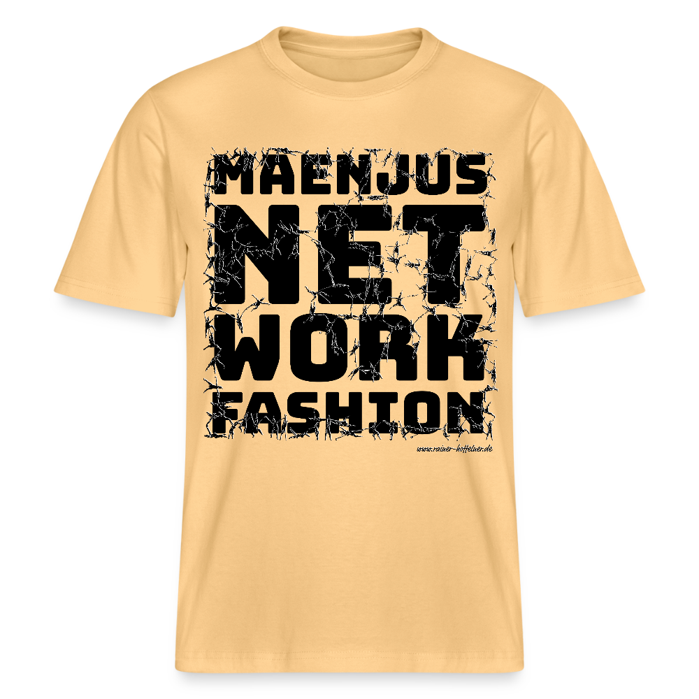Unisex Bio-T-Shirt mit MAENJUS NETWORK FASHION PRINT - Hellgelb