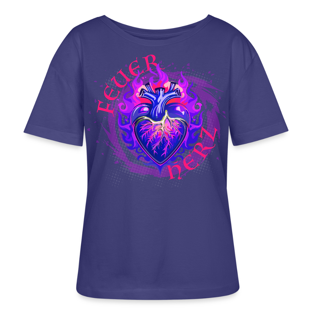 Frauen T-Shirt mit FEUERHERZ LILA PRINT - Dämmerung