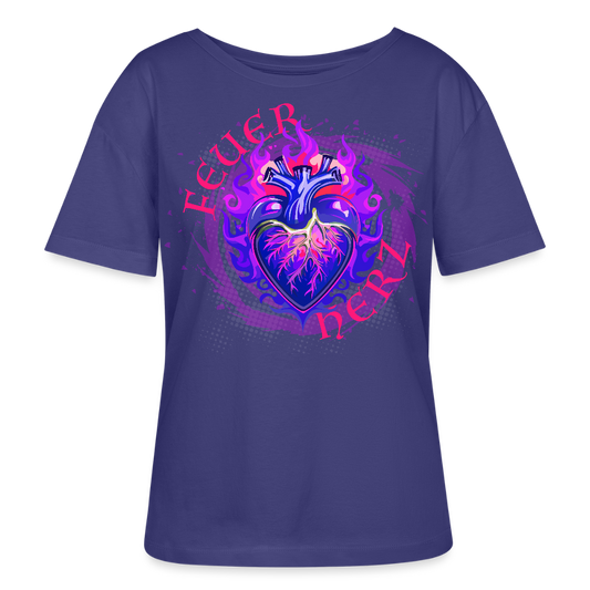 Frauen T-Shirt mit FEUERHERZ LILA PRINT - Dämmerung