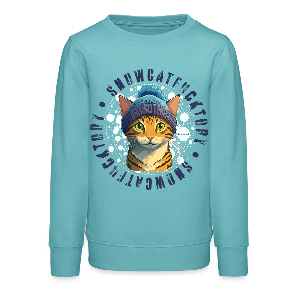 MNJS TEENS Bio Sweatshirt mit SNOWCATFUCKTORY PRINT - Pastelltürkis