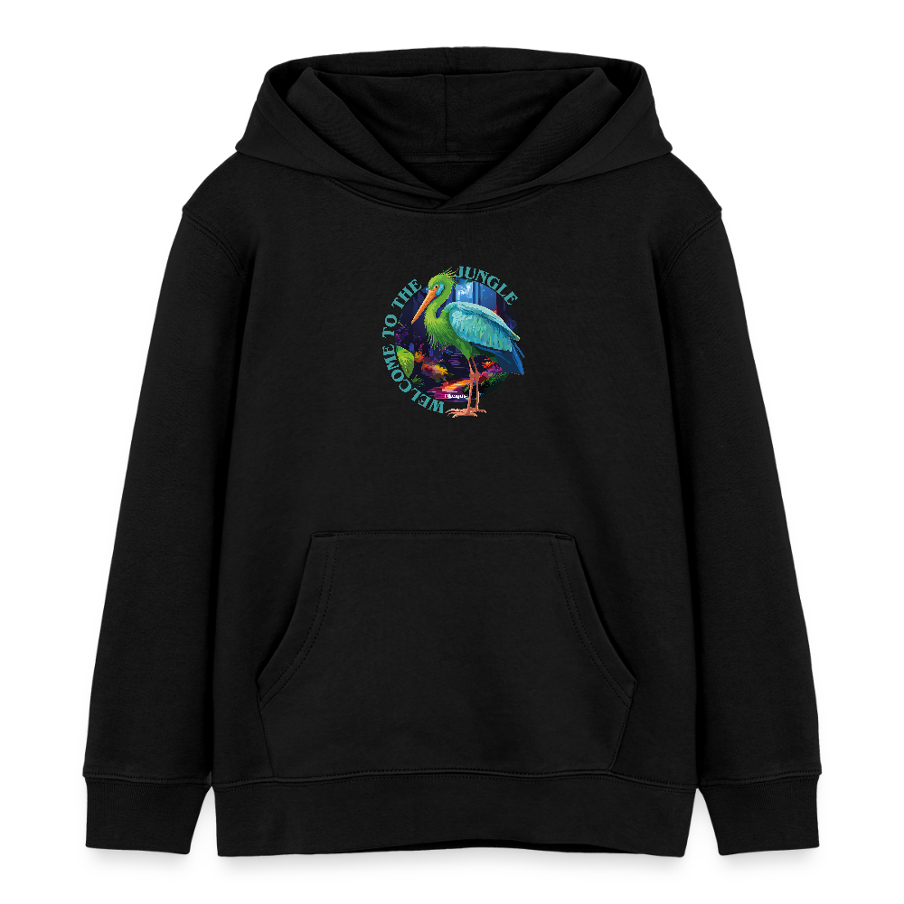 MNJS KIDS Bio-Hoodie mit WELCOME TO THE JUNGLE PRINT - Schwarz