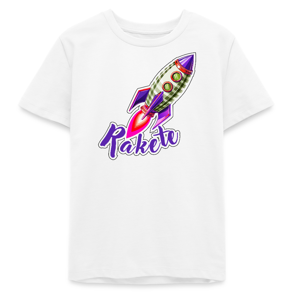 MNJS TEENS Bio T-Shirt mit RAKETE PRINT - Weiß