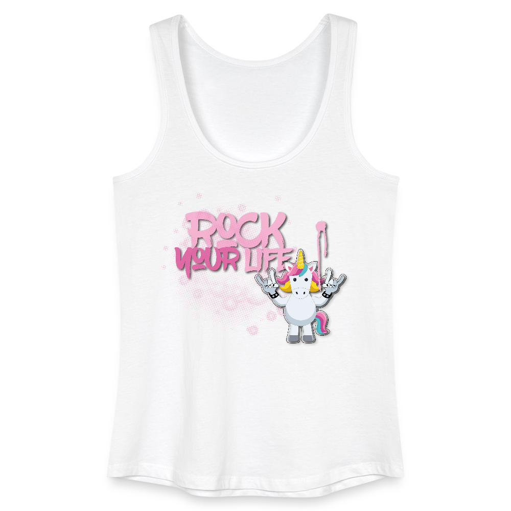 Frauen Tank Top mit ROCK YOUR LIFE PRINT - Weiß