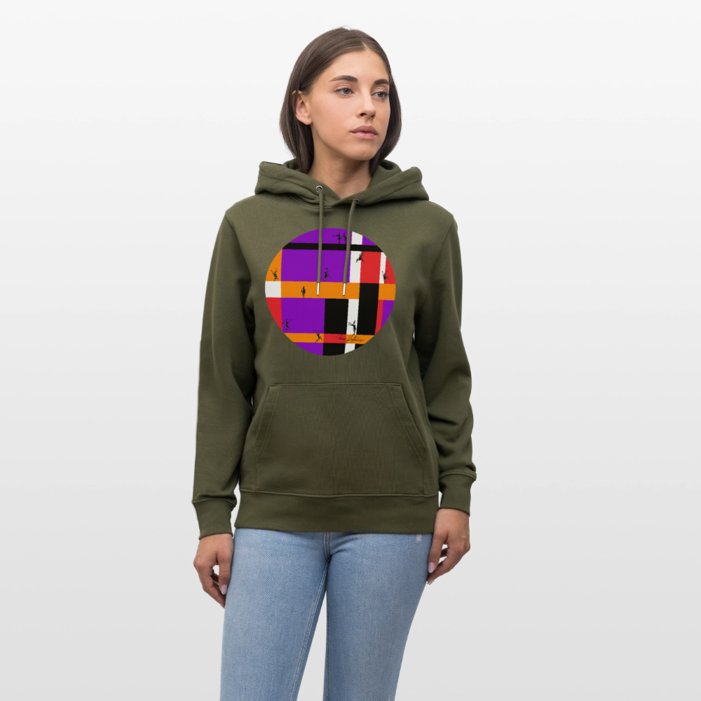 Unisex Bio-Hoodie mit TUSCHEMÄNNCHEN PRINT - Khaki Grün
