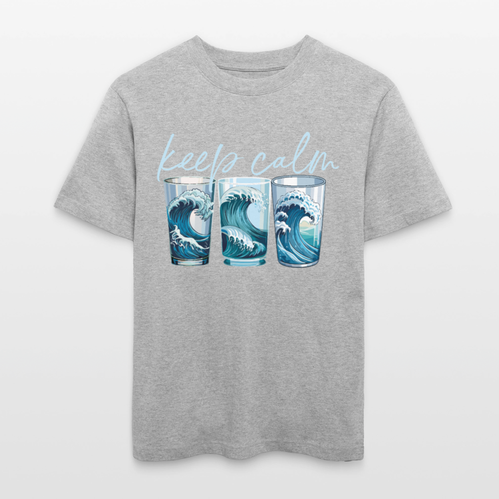 Unisex Bio-T-Shirt mit KEEP CALM PRINT - Grau meliert