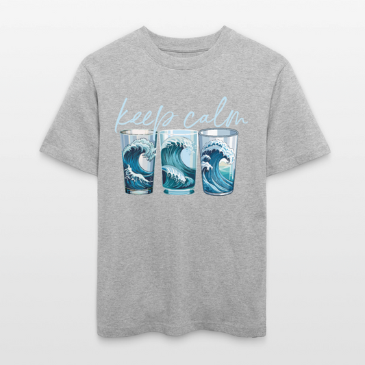 Unisex Bio-T-Shirt mit KEEP CALM PRINT - Grau meliert