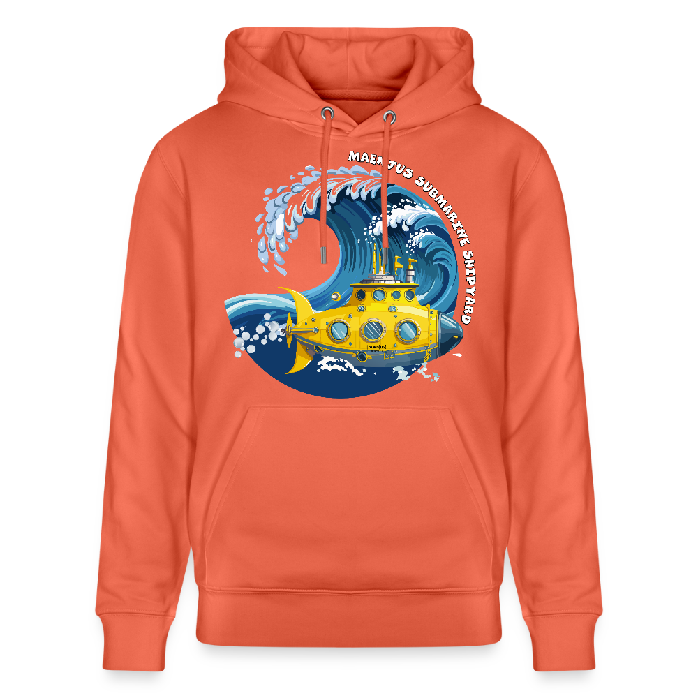 Unisex Bio-Hoodie mit MAENJUS SUBMARINE SHIPYARD PRINT - Hellrot