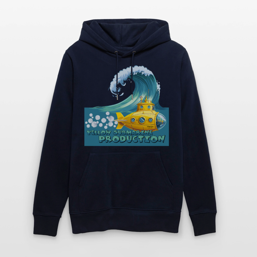 Unisex Bio-Hoodie mit YELLOW SUBMARINE PRODUCTION PRINT - Navy