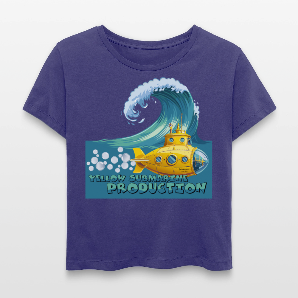 Relaxed Rundhals Frauen Bio-T-Shirt mit YELLOW SUBMARINE PRODUCTION PRINT - Dämmerung