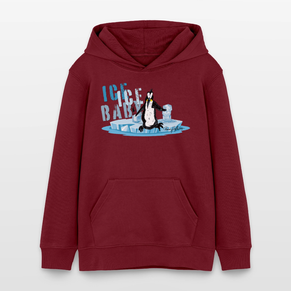 MNJS TEENS Bio-Hoodie mit ICE ICE BABY PRINT - Burgunderrot