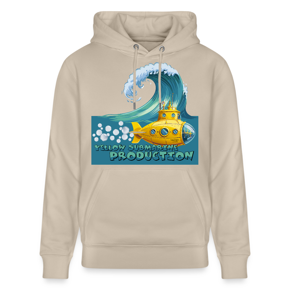 Unisex Bio-Hoodie mit YELLOW SUBMARINE PRODUCTION PRINT - Beige