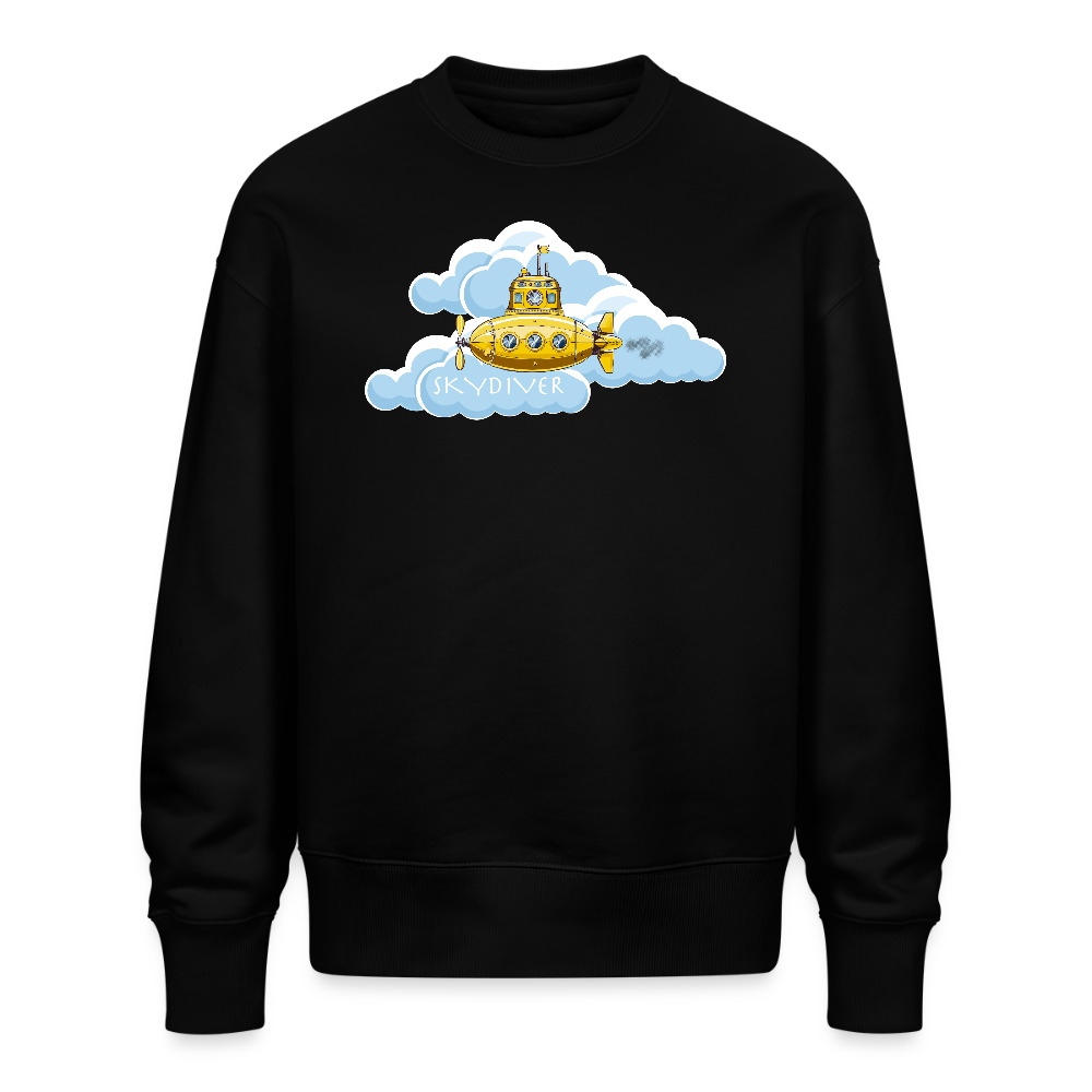 Unisex Oversize Pullover mit SKYDIVER PRINT - Schwarz