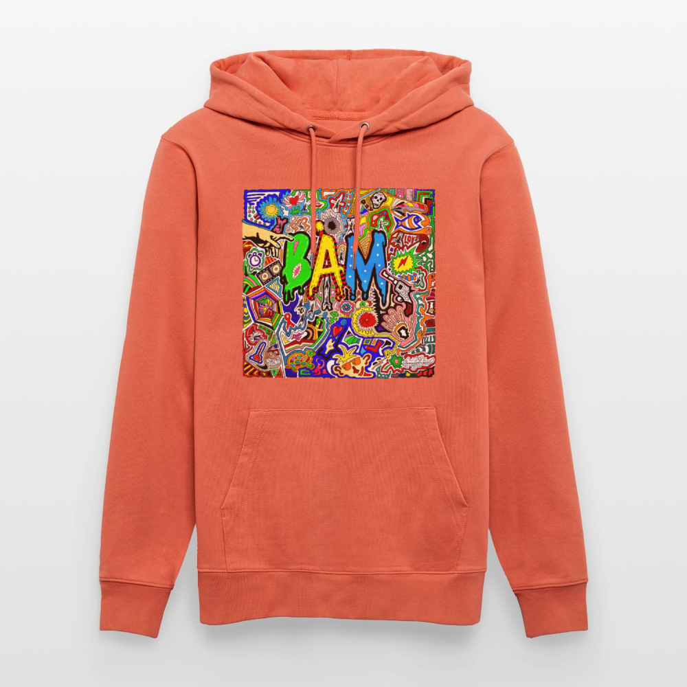 Unisex Bio-Hoodie mit BÄM PRINT - Hellrot