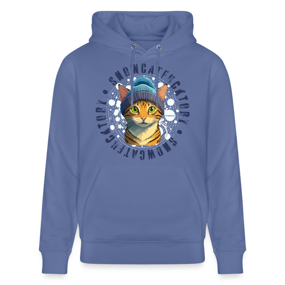 SUnisex Bio-Hoodie mit SNOWCATFUCKTORYPRINT - Blau