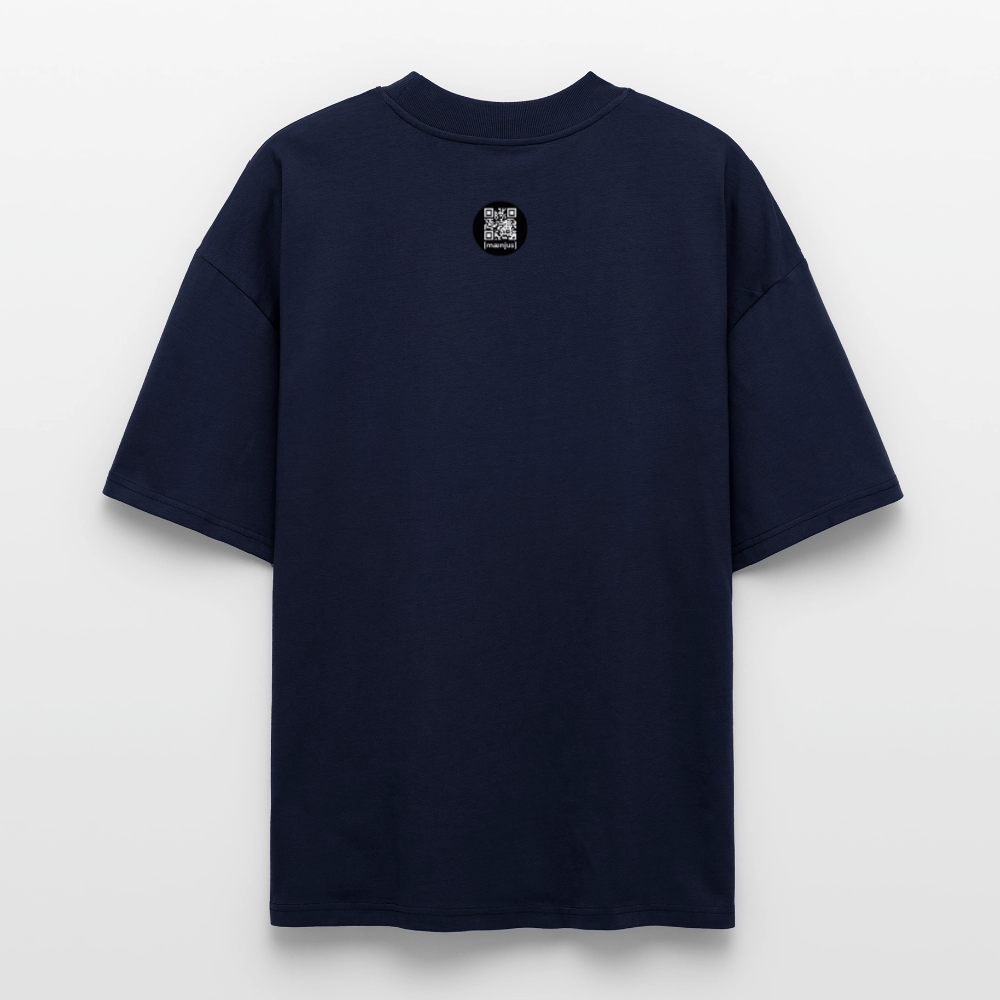 Oversized Unisex Bio T-Shirt mit KEEP CALM PRINT - Navy