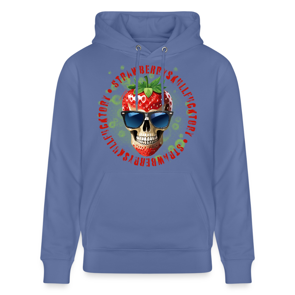 Unisex Hoodie mit STRAWBERRY SKULL PRINT - Blau