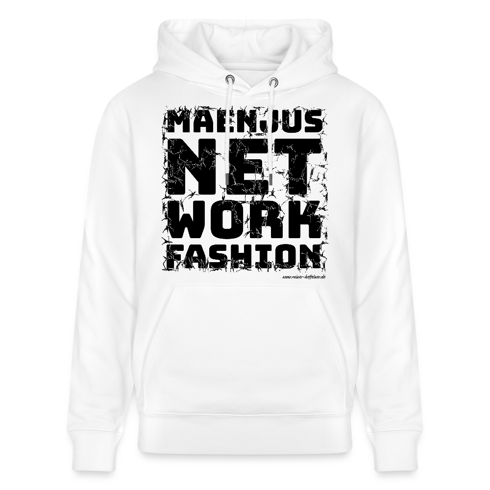 Unisex Bio-Hoodie mit MAENJUS NETWORK FASHION PRINT - Weiß