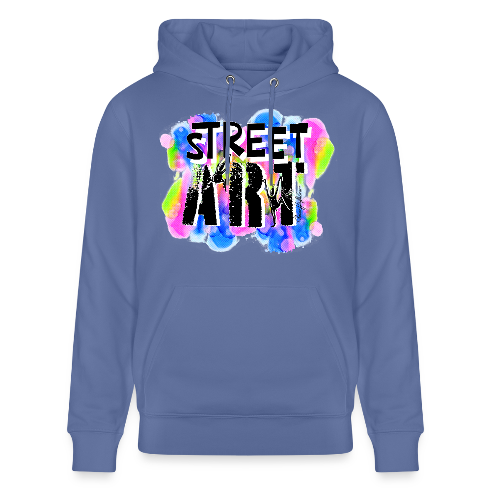 Unisex Bio-Hoodie mit STREET ART PRINT - Blau