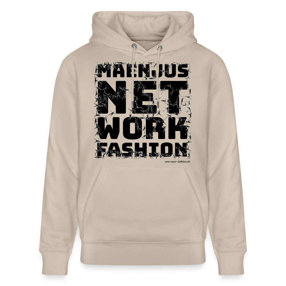 Unisex Bio-Hoodie mit MAENJUS NETWORK FASHION PRINT - Beige