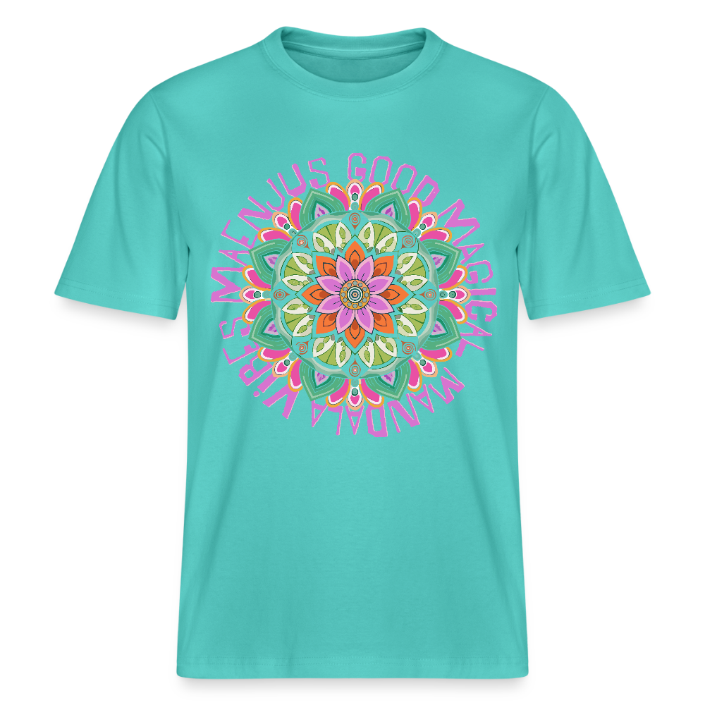 Unisex Bio-T-Shirt mit MANDALA VIBES PRINT - Poolblau