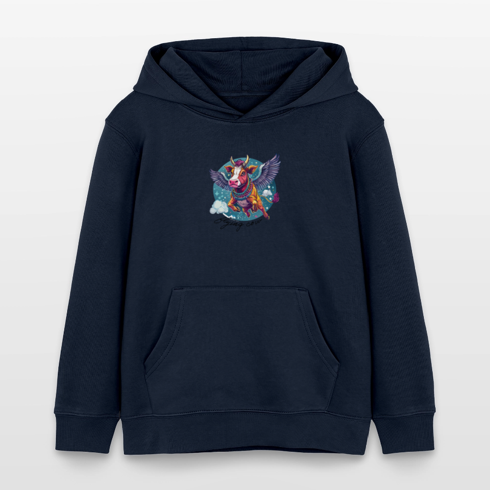 MNJS KIDS Bio-Hoodie mit FLYING COW PRINT - Navy