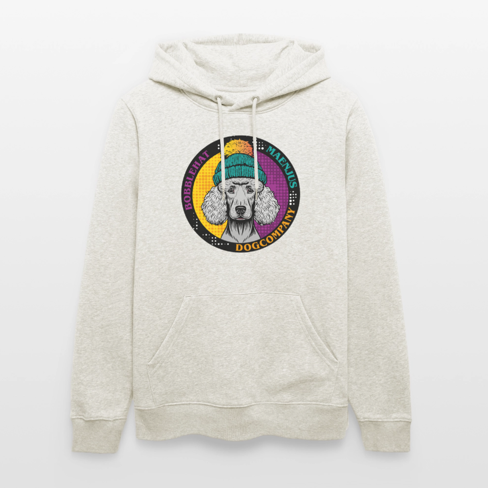 SUnisex Bio-Hoodie mit BOBBLEHAT DOGCOMPANY PRINT - Beige meliert