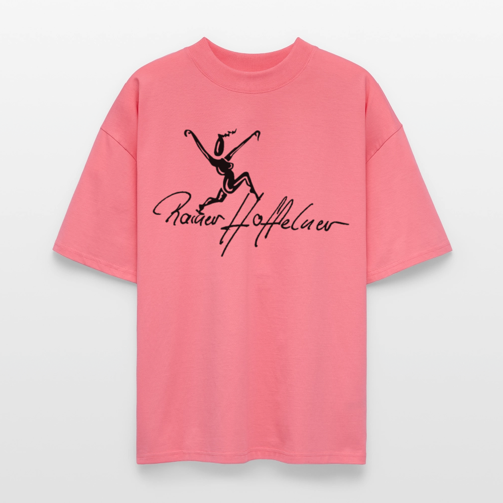 Oversized Unisex T-Shirt mit TUSCHEWEIBCHEN PRINT - Pink 
