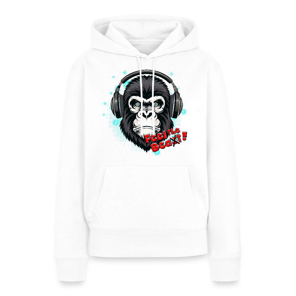 Frauen Premium Hoodie mit FEEL THE BEA(S)T PRINT - Weiß