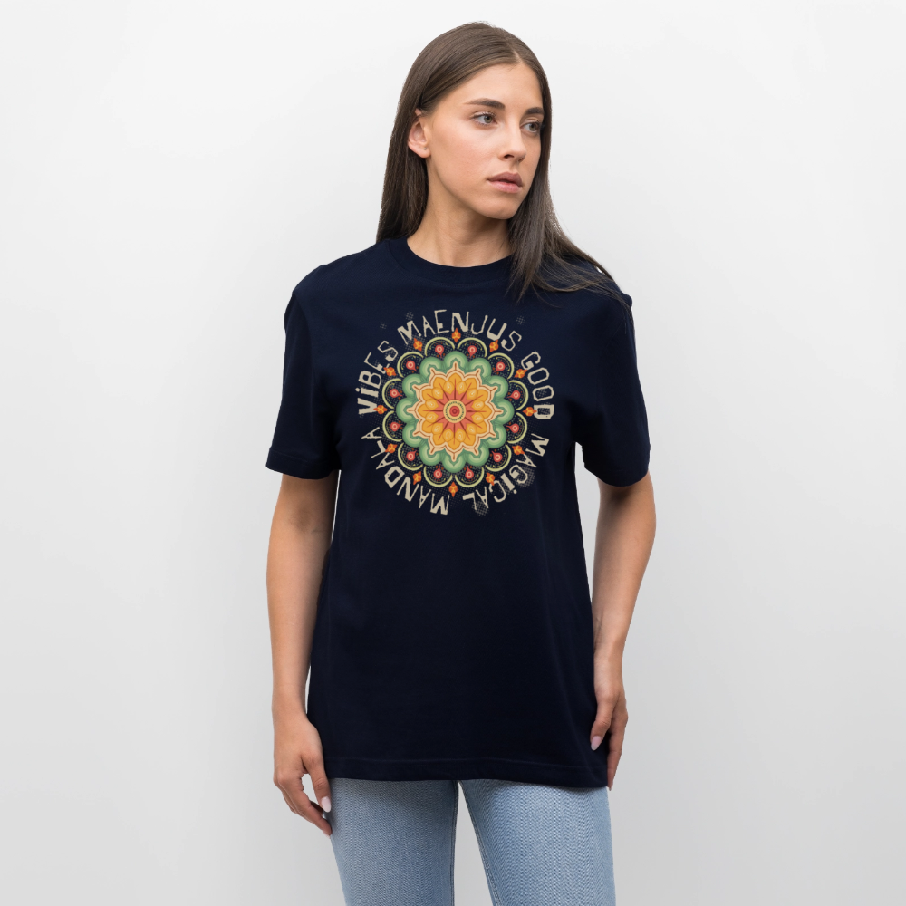 Unisex Bio-T-Shirt mit MANDALA VIBES PRINT - Navy