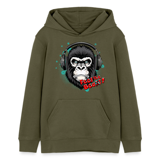 MNJS TEENS Bio-Hoodie mit FEEL THE BEA(S)T PRINT - Khaki